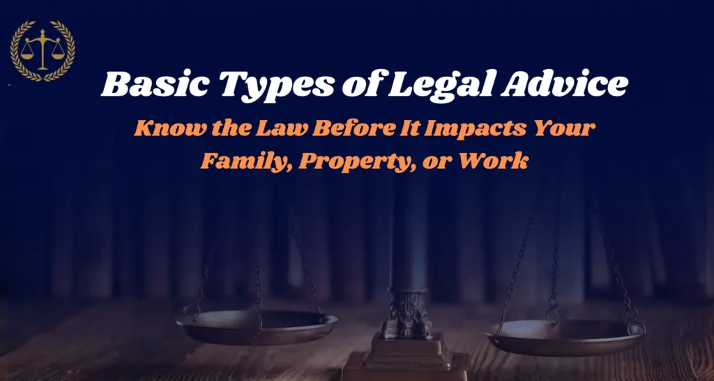 Illustration showing the importance of basic types of legal advice.